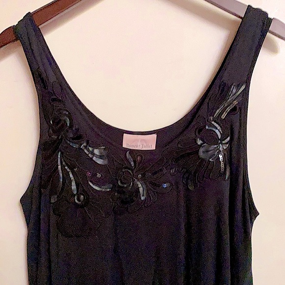 Couture Embellished Embroidery Sequin Black Top - Picture 7 of 12
